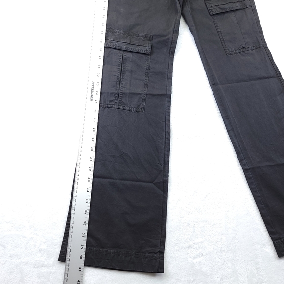 Free People Womens Cargo Pants Size 2 Black Mid Rise Cotton Straight - Picture 5 of 11